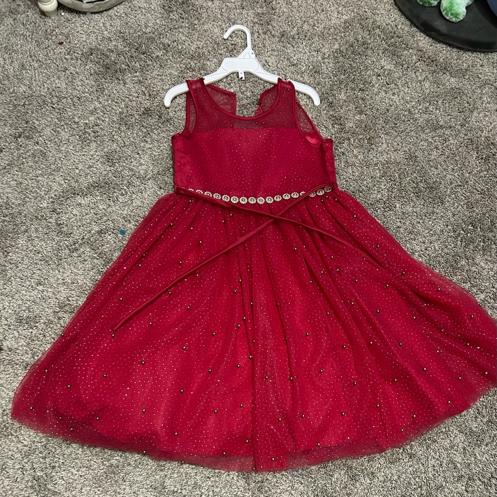 American Princess Red Kids Dress with Belt